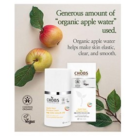 CHOBS Crème pour le visage Apple Aqua Moisture avec eau de pomme biologique - Convient aux peaux sensibles, sèches et mixtes,