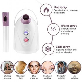Vapeur facial, 360 ° Chaud/Cool facial ionique de pulvérisation de traitement thermique visage hydratant la machine de nettoy