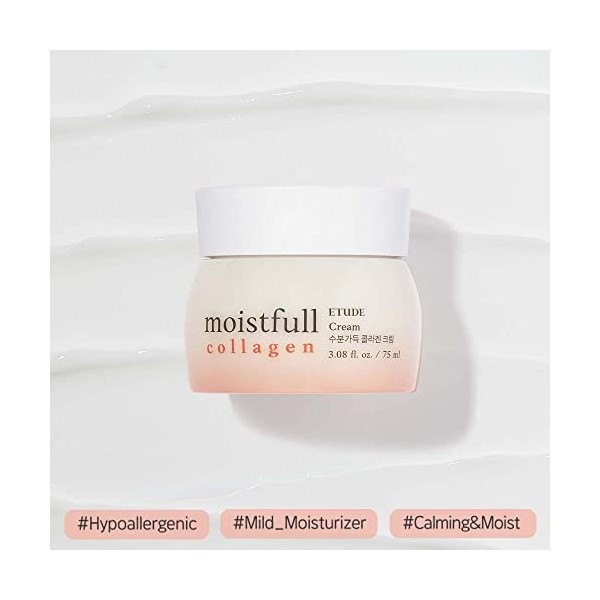 Etude House Crème au collagène Moistfull 2,53 fl.oz 75 ml . Leau de collagène procure une hydratation pour rendre votre pea