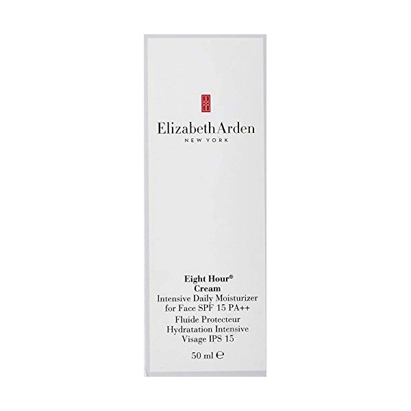 Elizabeth Arden Eight Hour Cream, Fluide Protecteur Visage 50 ml , Hydratation Intensive, IPS 15