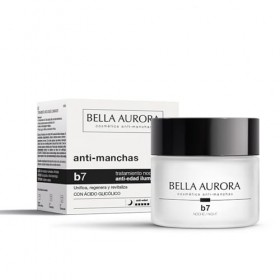 Bella Aurora Crema de Noche Anti-Manchas y Anti-Edad, 50 ml | Antiarrugas | Eficacia para Manchas en la Cara y Arrugas | Desp