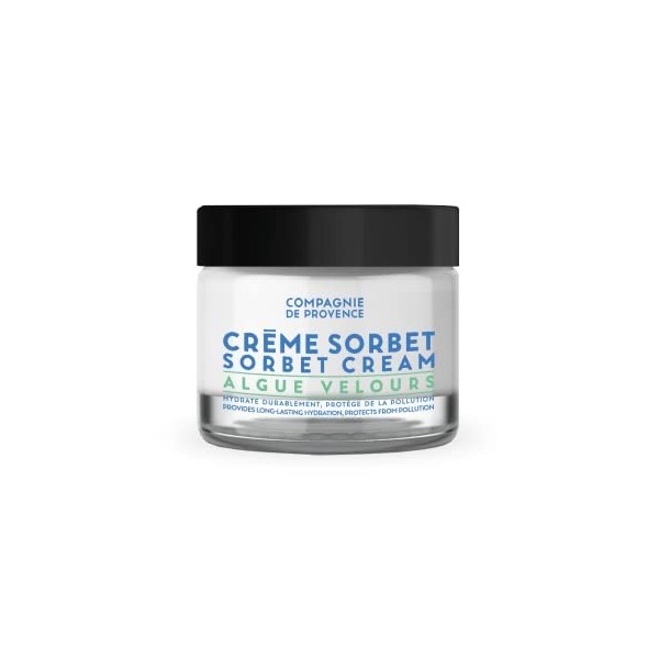 La Compagnie de Provence - Crème Sorbet Visage Algue Velours 50ml - Texture Gel-Crème Fondante - Hydrate, Rafraîchit et Protè