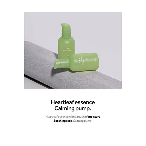 Abib - Heartleaf Essence Calmant Pompe, pour peaux sensibles, essence calmante ultra hydratante