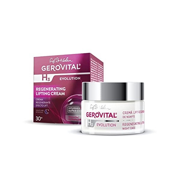 Gerovital H3 Evolution, CRÈME DE NUIT LIFT RÉGÉNÉRANTE, pour peaux sèches et déshydratées, 50 ml