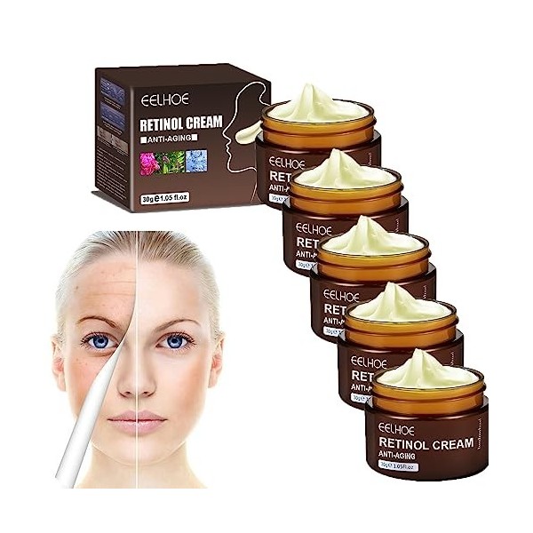 2/3/5Pack Retinol Anti Aging Wrinkle Removal Skin Firming Cream, Face Moisturizer Retinol Cream, 30g 5Pack 