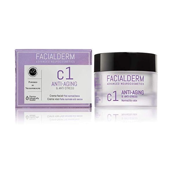 FACIALDERM Crème faciale Antiâge & anti-stréss Faciale, peau normale/sèche. 50ml…