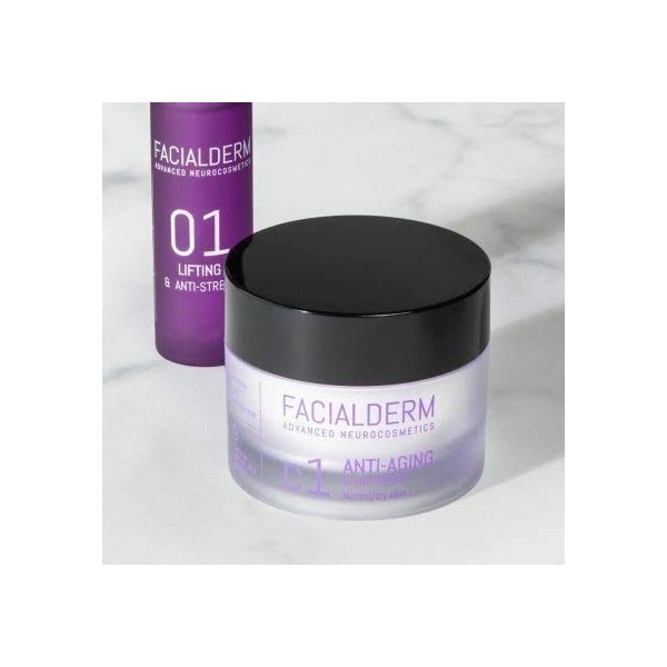 FACIALDERM Crème faciale Antiâge & anti-stréss Faciale, peau normale/sèche. 50ml…