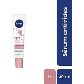 NIVEA Vital Sérum Embellisseur 3 EN 1 Peaux Matures 1 x 40 ml , Sérum visage à lhuile de pétales de Rose & au Lumicinol, so