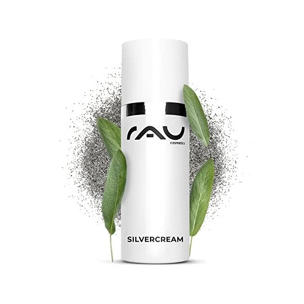 RAU Silvercream 50 ml - Crème visage aux microparticules dargent très poreux et au zinc, pour les peaux à problèmes, impures