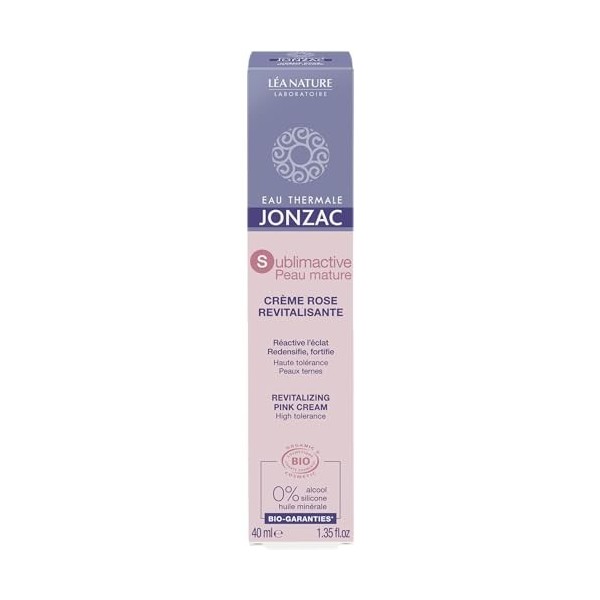 Eau Thermale Jonzac - Crème rose revitalisante - Sublimactive Peau Mature - Peaux dénutries et en manque déclat - Certifié B