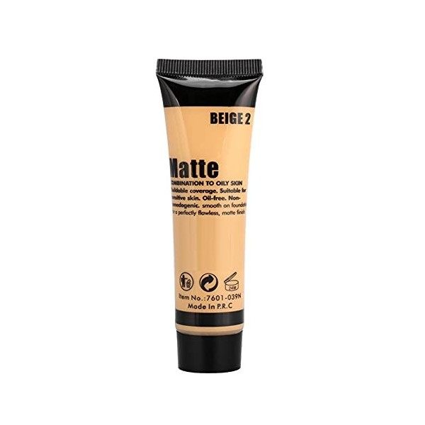 Base de Maquillage Fond de Teint Liquide pour le Visage, Crème Anti-cernes Liquide Lisse Fond de Teint Liquide Anti-âge Mat W