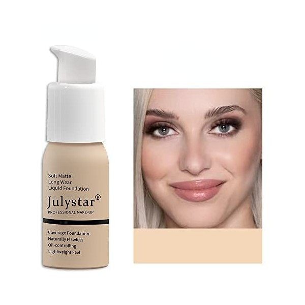 Julystar Oil control fond de teint crème fond de teint correcteur fond de teint liquide durable sans maquillage 02 