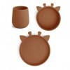 Nuuroo - Judi Silicone Dinner Set 3 Pack Giraf - Caramel Café