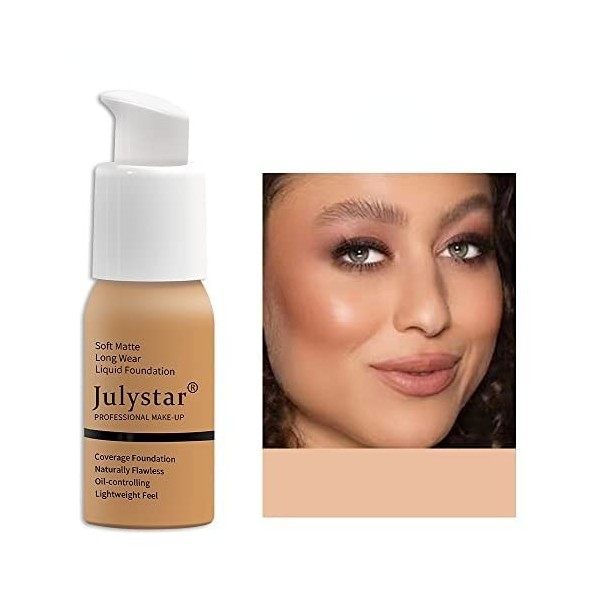 Julystar Oil control fond de teint crème fond de teint correcteur fond de teint liquide durable sans maquillage 02 