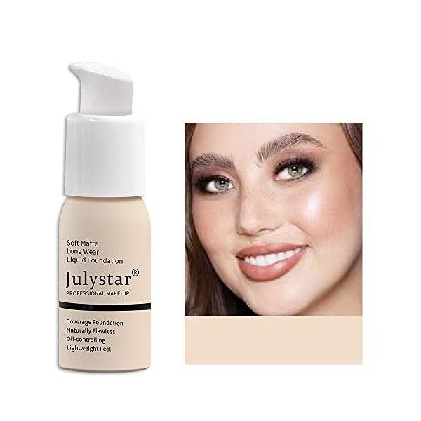 Julystar Oil control fond de teint crème fond de teint correcteur fond de teint liquide durable sans maquillage 02 