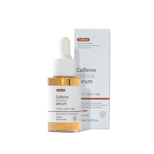 DEleventh Korean Brand Caffeine + Ecytoin Anti-Aging, Anti-Oxidation, Repair Face Serum 37ml / Improve Skin Luster,Lock Moist