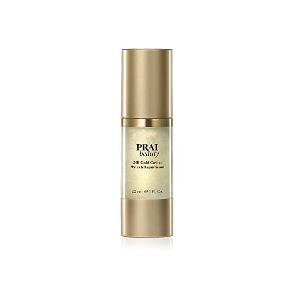 24K Gold by Prai Sérum de jour réparateur de rides 30 ml, Sérum de lifting express hydratant en profondeur pour une peau liss