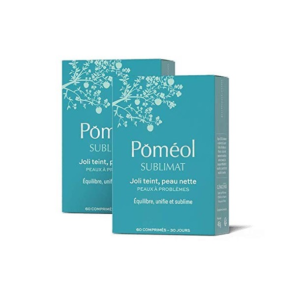 POMÉOL ǀ Complément anti-imperfections - Sublimat ǀ 2 x 30 jours ǀ Pensée sauvage, Bardane, Vitamines, Zinc