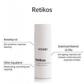 Kosei - Retikos Gel/Crème - Traitement anti-âge avec Retinol - 50 ml - Traitement anti-âge - Avec lhuile de rose musquée - A