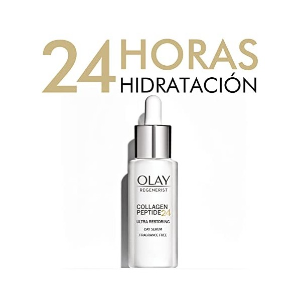 Olay Regenerrist Collagène Peptide24 Sérum par jour sans parfum, révèle une peau forte et lumineuse en 14 jours, multicolore