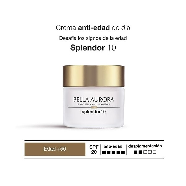 Bella Aurora, Splendor10, Traitement anti-âge 50+ ans, Anti-rides, Anti-âge, Hydratant, 50 ml 50ml 