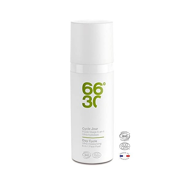 66°30 - Crème Visage Bio - Crème Après Rasage - Fluide Ultra-Hydratant, Protecteur et Apaisant - 6-en-1-50ml