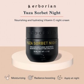 Erborian - Yuza Sorbet Night - Crème de Nuit Nourrissante - Emulsion Nocturne Renforcée - Soin du Visage Coréen - 50ml
