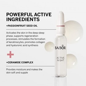 Babor Nuit Active Ampoules de Sérum Reconstituant pour Le Visage, pour Améliorer La Régénération de La Peau, Formule Végane, 