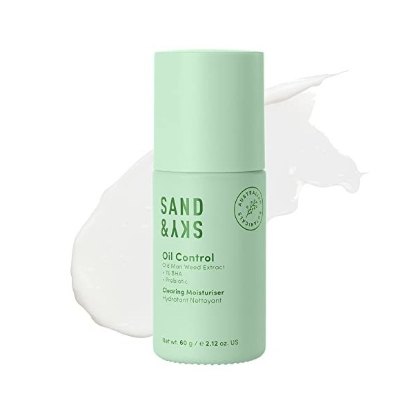 Crème hydratante Sand & Sky Oil Control Clearing Moisturizer, un gel quotidien et léger pour les peaux grasses et sujettes à 