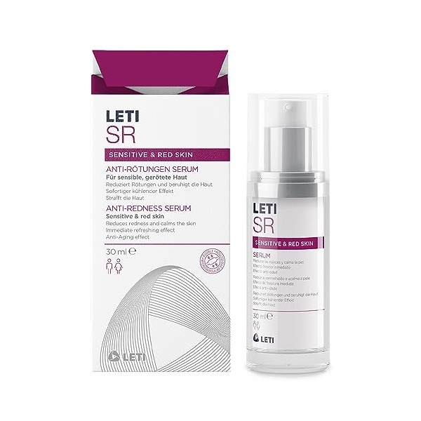 LETI SR Anti-Rötungen Serum - Hochkonzentriertes Serum zur Hautberuhigung bei sensibler oder geröteter Haut, 30 ml Solution