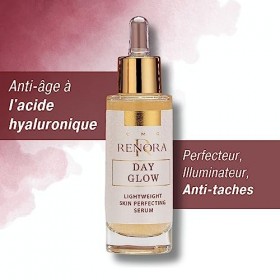 RENORA - Sérum cristallin ultra-léger Day Glow I Sérum Perfecteur de Peau I Hydratant et Protecteur I Peau Fraîche I Acide Hy