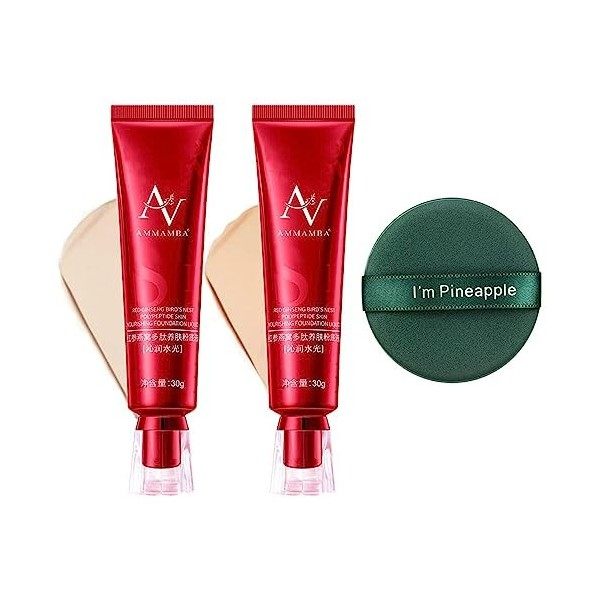 NEW FV Waterproof Foundation, 30g Red Ginseng Birds Nest Concealer Liquid Foundation, Waterproof Full Cover Oil Control Face