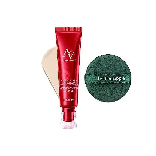 NEW FV Waterproof Foundation, 30g Red Ginseng Birds Nest Concealer Liquid Foundation, Waterproof Full Cover Oil Control Face