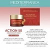 Mediterranea - Crème Visage de Nuit Hydratante Action 50 - Crème Anti-Rides aux Extraits de Gattilier Régénératrice et Éclair