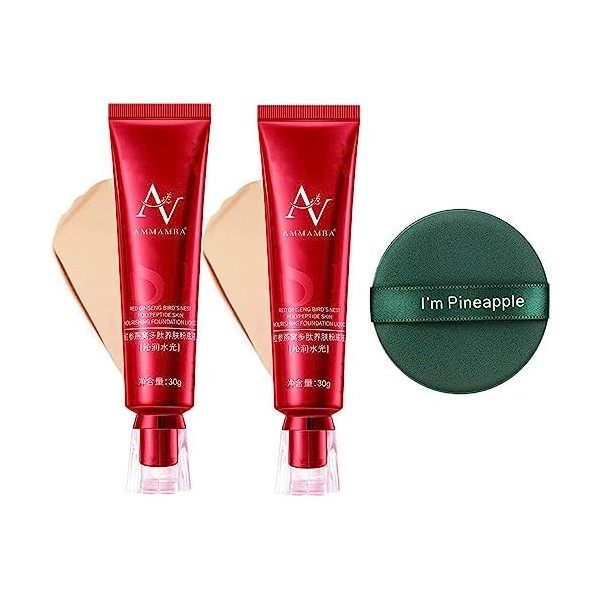 NEW FV Waterproof Foundation, 30g Red Ginseng Birds Nest Concealer Liquid Foundation, Waterproof Full Cover Oil Control Face