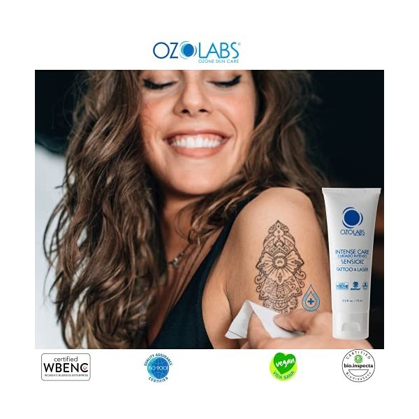 OZOLABS | CRÈME DE SOIN INTENSIF TATTOO & LASER À LHUILE OZONISÉE | Revitalise la peau ayant subi des traitements irritants 