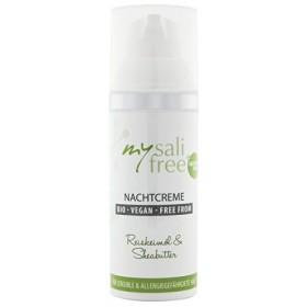 Organic Night Cream • Soothing & Nourishing & Hypoallergenic pour peaux sensibles, avec précieuse huile de germe de riz et be