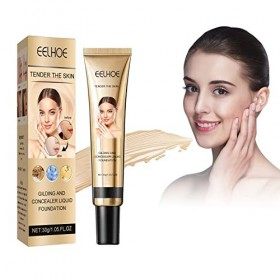 Tender Foundation,Fond de teint anti-cernes ,Full Coverage Foundation,Imperméable et Ddurable, Nouvelle Formule,Long Lasting 