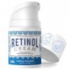 Retinol Cream Moisturizer for Face and Eyes, Use Day and Night - for Anti Aging, Acne, Wrinkles - made with Natural and Organ