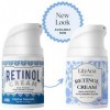 Retinol Cream Moisturizer for Face and Eyes, Use Day and Night - for Anti Aging, Acne, Wrinkles - made with Natural and Organ