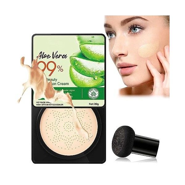 BB De Coussin Dair HOUSN Naturel BB Cream Foundation Liquide,Mushroom Head Air Cushion BB Cream&Fond de Teint Léger BB Crème