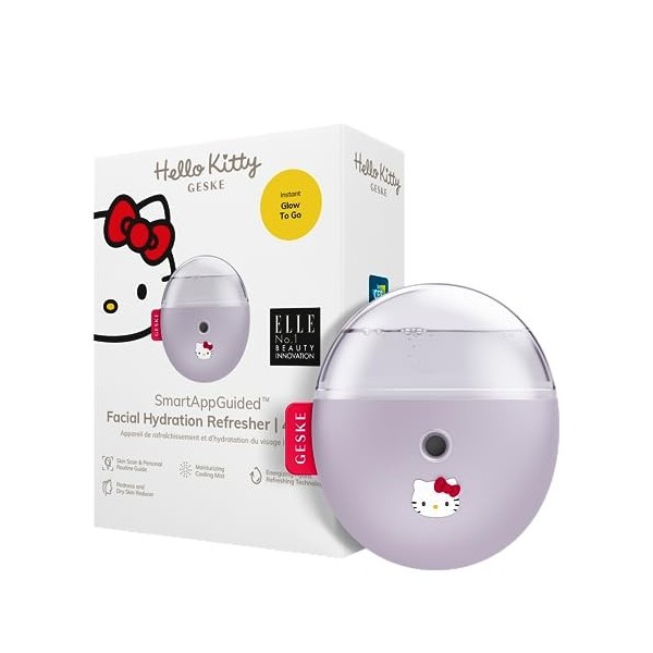 GESKE x Hello Kitty | SmartAppGuided™ Facial Hydration Refresher | 4 in 1 | Atomiseur deau | Vaporisateur facial | Brumisate