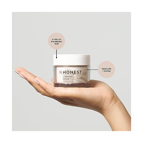 Honest Beauty Hydrogel Cream with Two Types of Hyaluronic Acid & Squalane | Oil-Free, Synthetic Fragrance Free, Dermatologist