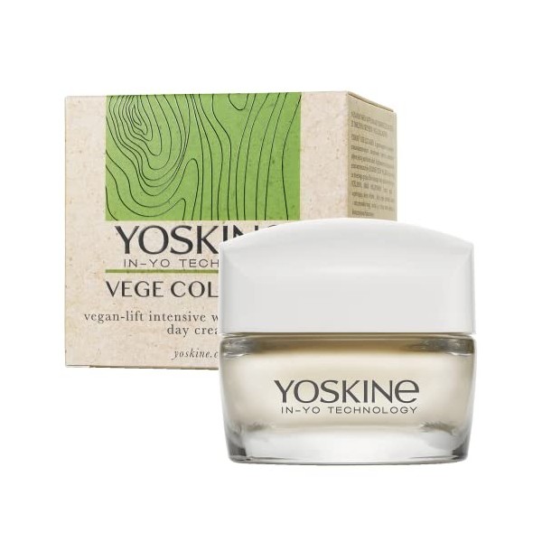 Yoskine Vege Collagen Day Cream - Creme Hydratante Visage - Soins Pour le Visage - Creme Anti Rides Femme - Crème de Jour - C