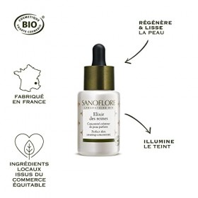 Sanoflore Elixir des Reines - Sérum Régénérant Éclat Visage Certifié Bio - Gelée Royale & Acide Hyaluronique - Tous Types de 