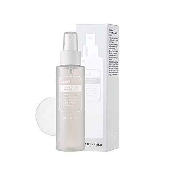 DearKlairs Fundamental Ampule Mist 4,22 Fl Oz, tous les types de peau, ampoule dans une bouteille, vaporisateur de toner pour