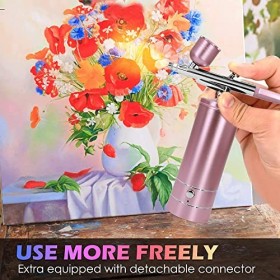 SKVM Nail Oxygen Injector Mini Air Compressor Kit Paint Sprayer pour Art Tattoo Craft Cake Nano Fog Mist,Rose