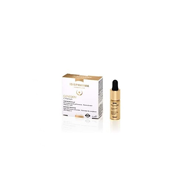 Isispharma - Geneskin C Premium - Serum Concentré Éclat - 20% de Vitamine C - Peau Lumineuse, Protection Antioxydante - 10 ml