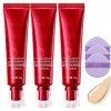 Red Ginseng BirdS Nest Concealer Liquid Foundation, 24H Long Lasting Full Coverage Foundation, 30g Waterproof Concealer Tend