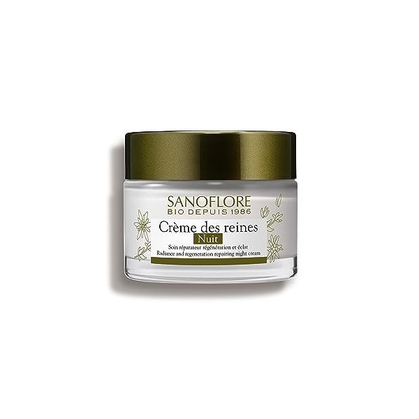 Sanoflore Crème des reines Nuit visage, Crème Anti-âge Nourrissante Réparatrice, Peau sèche à très sèche, Certifié Bio, 50 ml